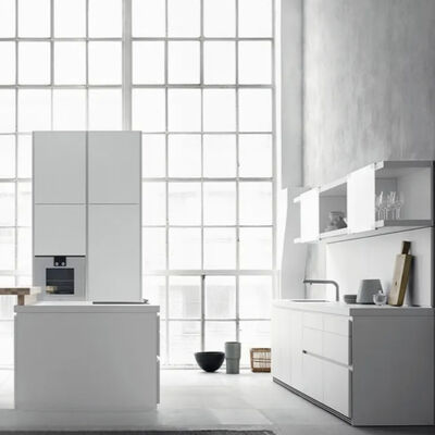 Customized Size White High Gloss Kitchen Cabinet Modern Style Kitchen Cabinet Exquisite