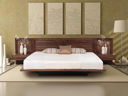 Customizable Rustic King Size Bed Modern Indoor Furnitures Environmental Friendly