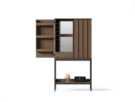 Sophisticated No Assembly  Interior Home Furniture Neutral Colors Home Bar Unit