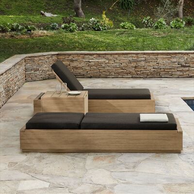 Minimalist Outdoor Chaise Lounger Modern Deck Furniture UV Protection
