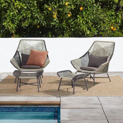 Minimalist Design Modern Outdoor Patio Furniture Metal Patio Chairs Anti Corrosion