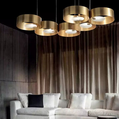 Switch Control Large Gold Contemporary Suspension Lights Hardwired Installation