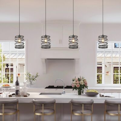 Deluxe  Modern Vintage Led Pendant Light With Metal / Glass Shade
