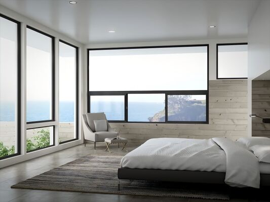 Windproof Double Pane Casement Windows Aluminum Sliding Window Energy Efficient