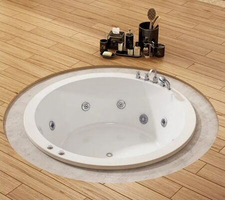 Polished Whirlpool Massage Bathtub Bathroom Sanitary Wares Anti Bacterial