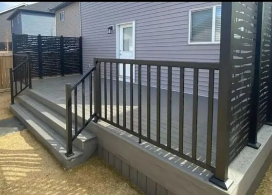 Modern Sleek Balcony Ss Glass Railing Metal And Glass Balustrade Easy Maintenance