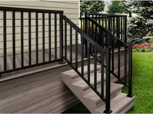 High Durability Metal And Glass Banister SS Railing With Glass Mirror Polished