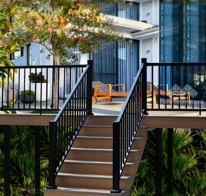 Modern Clear and Silver Glass and Brushed Steel Handrail