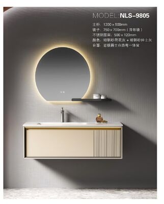 Modern Double Bowl Bathroom Sink with LED Mirror for Hotels