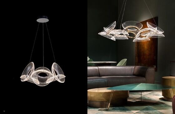 Modern LED Ceiling Light with Crystal Glass Shade for Living Room