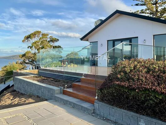 Modern Stainless Steel Glass Handrail - 1.2m Height, Indoor/Outdoor