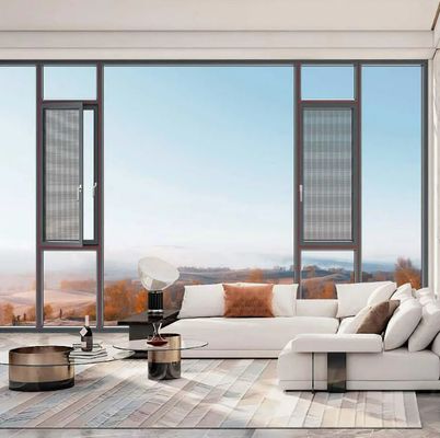 Modern Aluminum Window with Acrylic Material and Stainless Steel Hardware for Contemporary Design