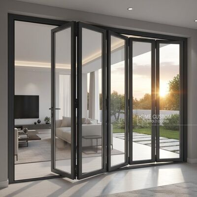 Powder Coated Modern Aluminum Window with Thermally Broken Frame and Multi-point Locking System