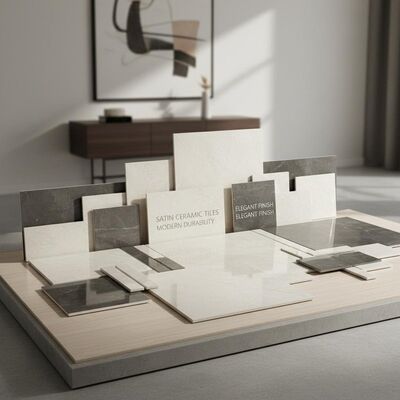 Satin Finish Ceramic Tiles in Various Sizes Offering Scratch Resistant Surface for Modern Interiors