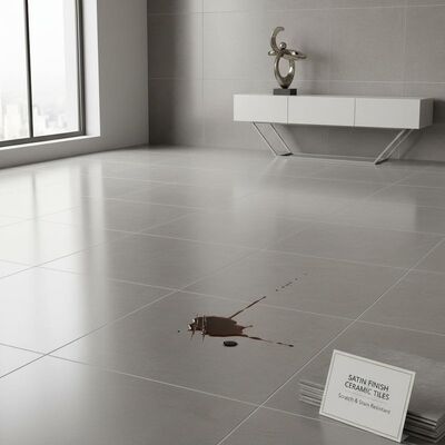 Satin Finish Ceramic Tiles in Various Sizes Offering Scratch Resistant Surface for Modern Interiors