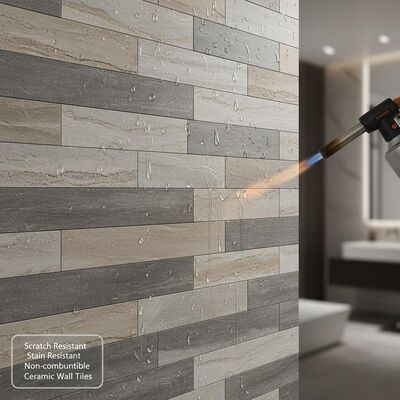 Scratch Resistant and Stain Resistant Ceramic Wall Tiles Non-combustible Home Building Materials for Residential Walls