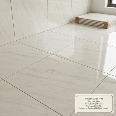 Polished Tile Type 24x24 Inches Home Building Materials Flooring and Wall Tiles Suitable for Residential Building Projects