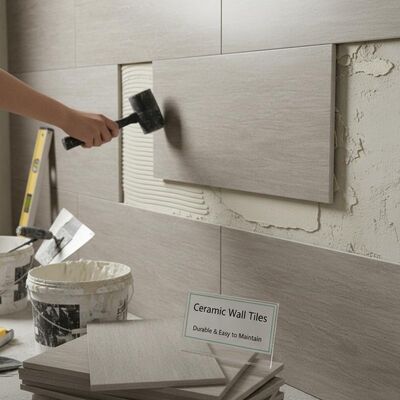 Ceramic Wall Tiles Home Building Materials Thin-set Mortar Or Adhesive Installation Method Durable and Easy to Maintain for Residential Walls