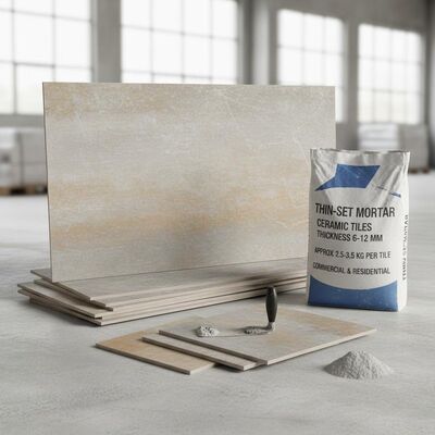 Thin-set Mortar Ceramic Tiles Thickness 6-12 Mm Approximately 2.5-3.5 Kg Per Tile Designed for Commercial and Residential