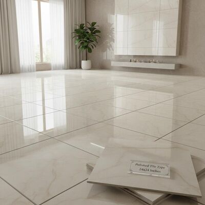 Polished Tile Type 24x24 Inches Home Building Materials Flooring and Wall Tiles Suitable for Residential Building Projects