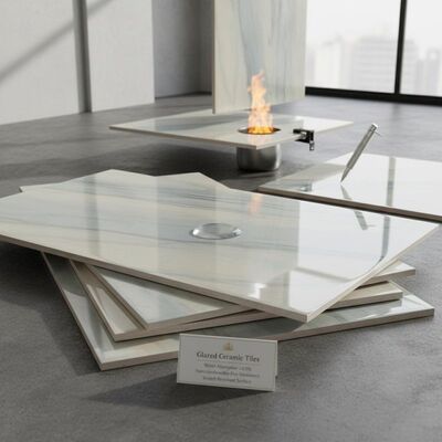 Glazed Ceramic Tiles with Water Absorption Under 0.5% Non-combustible Fire Resistance and Scratch Resistant Surface