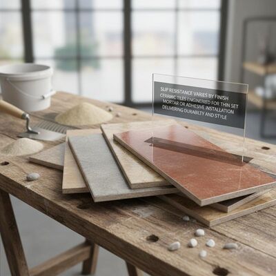 Slip Resistance Varies By Finish Ceramic Tiles Engineered For Thin set Mortar Or Adhesive Installation Delivering And Style