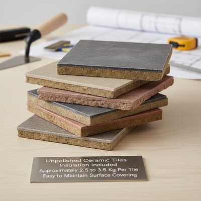 Unpolished Ceramic Tiles Insulation Included Approximately 2.5 to 3.5 Kg Per Tile and Easy to Maintain Surface Covering