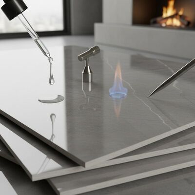 Glazed Ceramic Tiles with Water Absorption Under 0.5% Non-combustible Fire Resistance and Scratch Resistant Surface