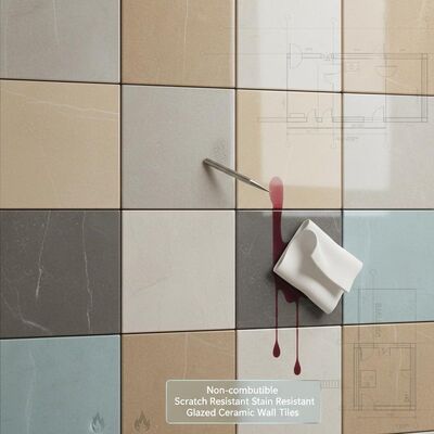 Non-combustible Scratch Resistant Stain Resistant Glazed Ceramic Wall Tiles for Home Building