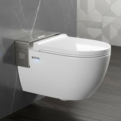 Ceramic Sanitary Ware with Automatic Deodorization 304 Stainless Steel Bracket and Glossy Finish for Modern Bathrooms