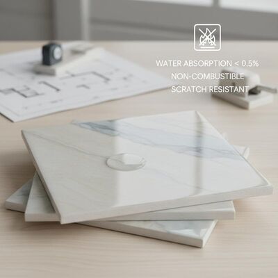 Glazed Ceramic Tiles with Water Absorption Under 0.5% Non-combustible Fire Resistance and Scratch Resistant Surface