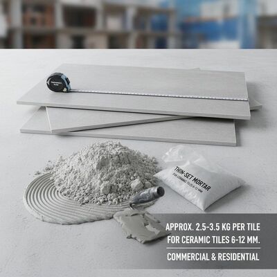 Thin-set Mortar Ceramic Tiles Thickness 6-12 Mm Approximately 2.5-3.5 Kg Per Tile Designed for Commercial and Residential