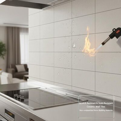 Scratch Resistant and Stain Resistant Ceramic Wall Tiles Non-combustible Home Building Materials for Residential Walls