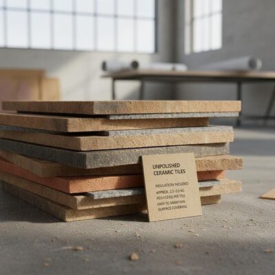 Unpolished Ceramic Tiles Insulation Included Approximately 2.5 to 3.5 Kg Per Tile and Easy to Maintain Surface Covering